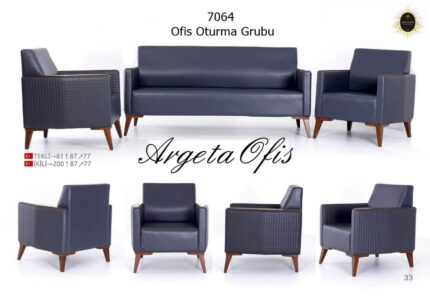 Farklı renk kombinasyonlarıyla sunulan modern 7064 Ofis Kanepeleri.