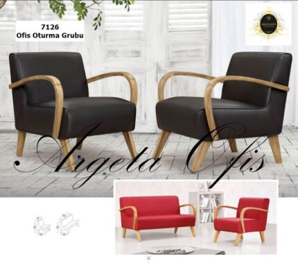 Ergonomik sırt destek alanları sunan estetik 7126 Ofis Kanepeleri.