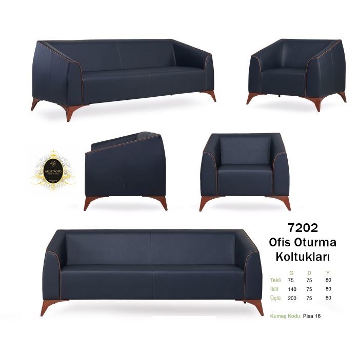 7202 Ofis Kanepeleri Deri kaplama estetik 7202 Ofis Kanepeleri