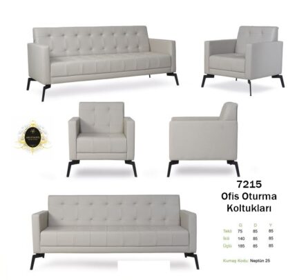 Farklı renk seçenekleriyle sunulan estetik 7215 Ofis Kanepeleri.