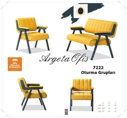 Renkli doku seçenekleriyle tasarlanmış estetik 7222 Ofis Kanepeleri.