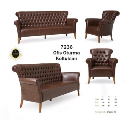 Dinamik bir ofis ortamında sergilenen estetik 7234 Ofis Kanepeleri.