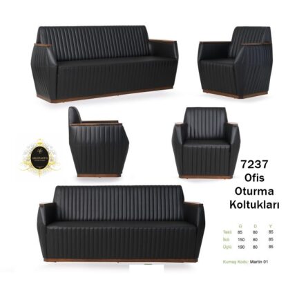 Şık ve zarif bir ofis dekorasyonuna sahip estetik 7237 Ofis Kanepeleri.